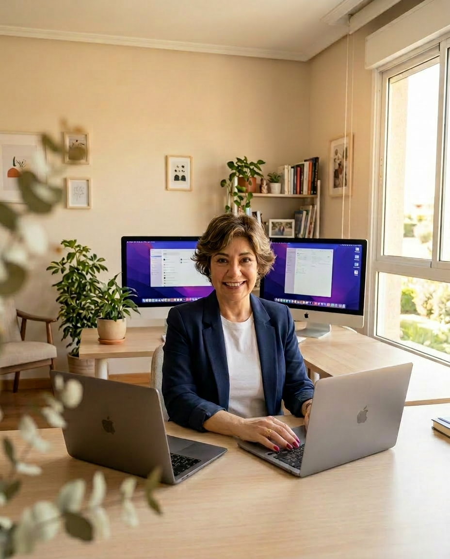 Mercedes Campos trabajando en un nuevo proyecto